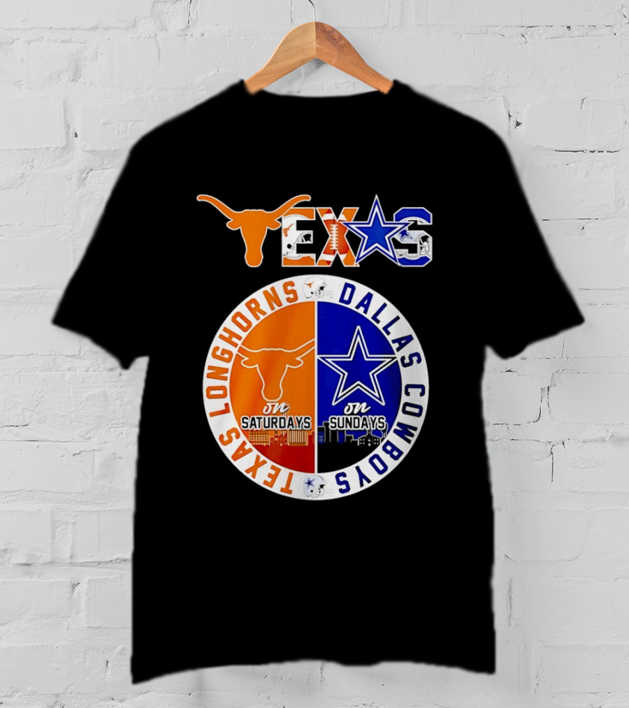 Texas Longhorns Dallas Cowboys Game Day Weekend Saturdays Sundays T-Shirt