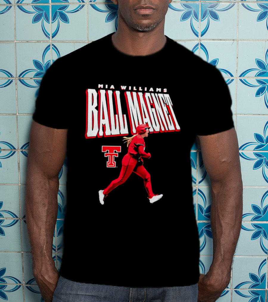Mia Williams Ball Magnet Texas Tech Logo Running Player T-Shirt