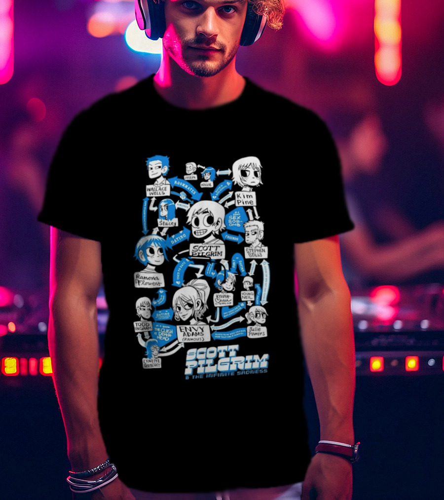 Scott Pilgrim Roommates Dating Sex Bob Omb Clash Demon Head T-Shirt