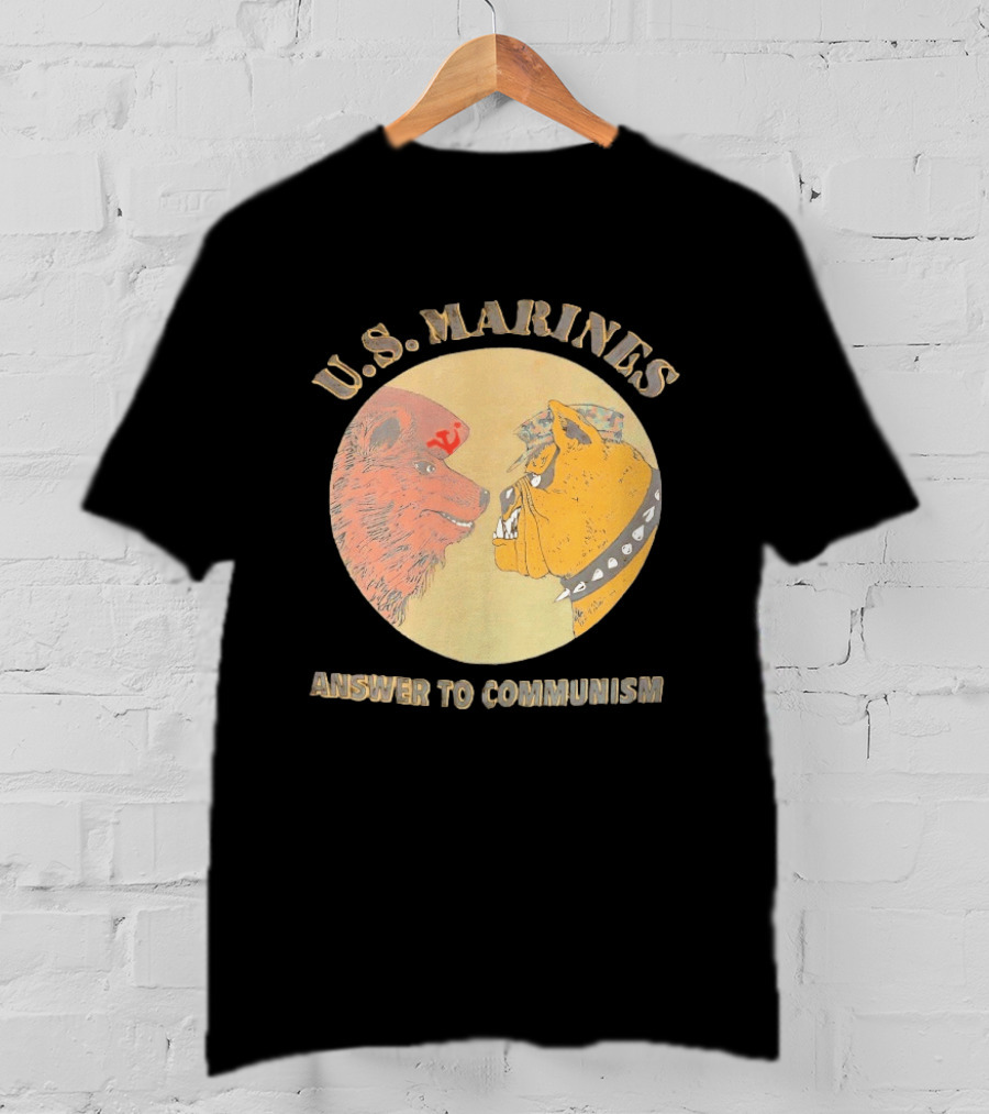 U.S. Marines Answer To Communism Soviet Bear Versus Marine Bulldog T-Shirt