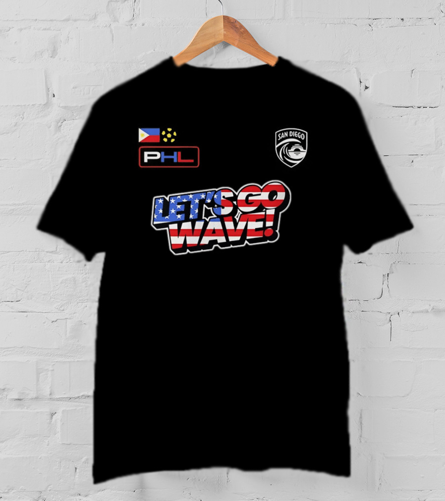 USA Let's Go Wave San Diego Wave FC PHL 2026 T-Shirt