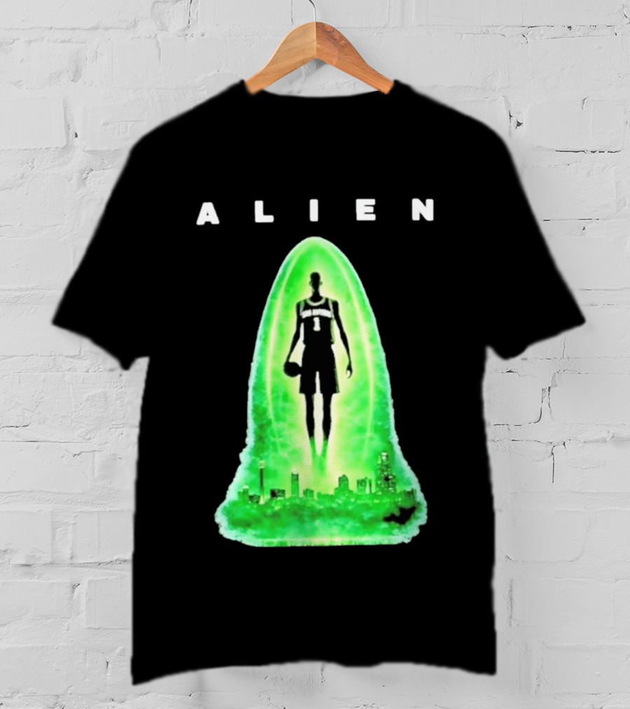 Alien Wemby San Antonio Alien Basketball Cityscape T-Shirt