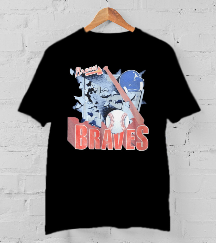 Braves Atlanta MLB 1994 Baseball Bat And Helmet T-Shirt