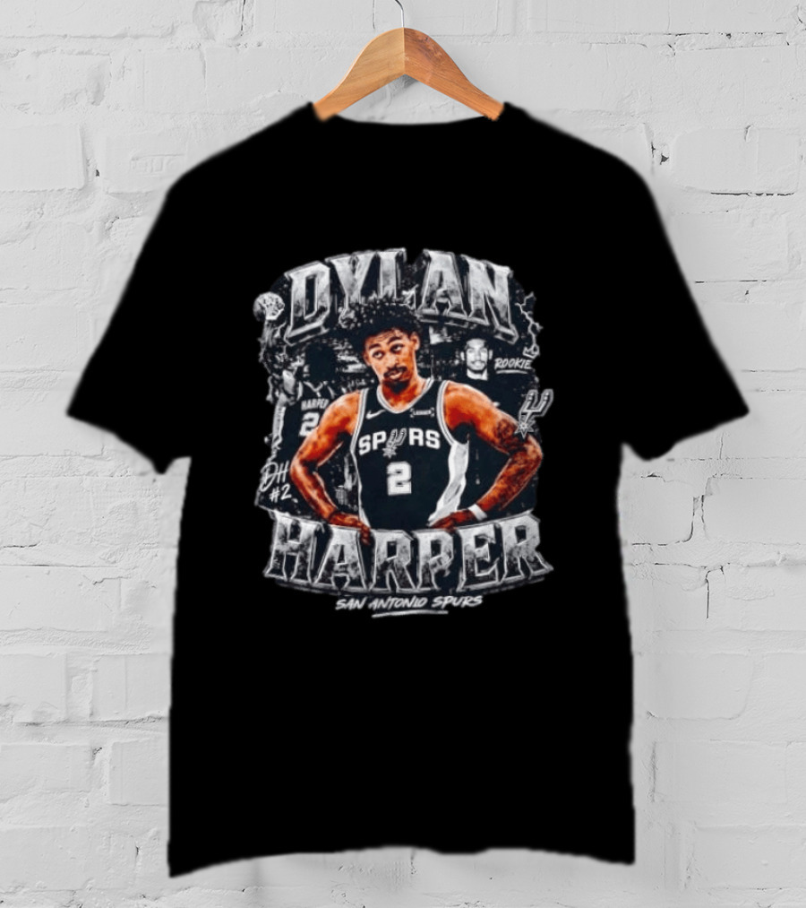 Dylan Harper #2 Rookie San Antonio Spurs T-Shirt