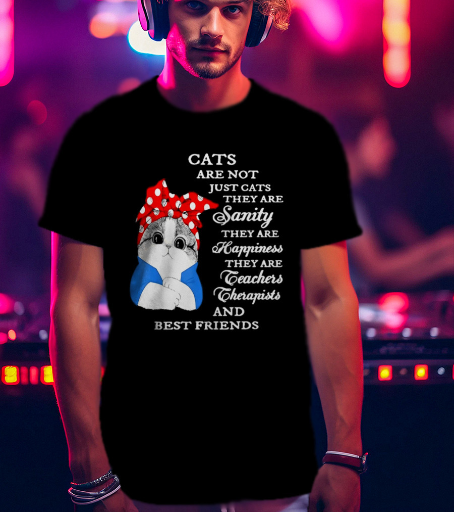 Cats Are Not Just Cats They Are Sanity Happiness Teachers Therapists Best Friends T-Shirt