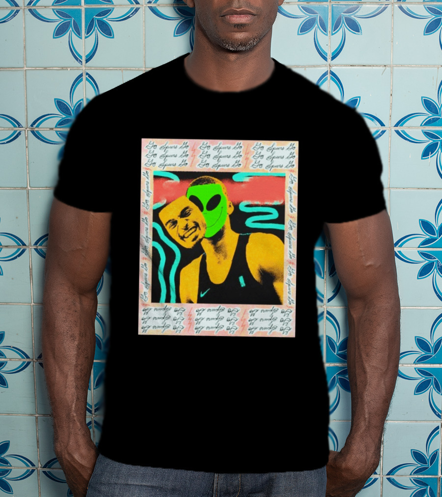 Go Spurs Go Alien Victor Wemby Mask San Antonio Spurs T-Shirt