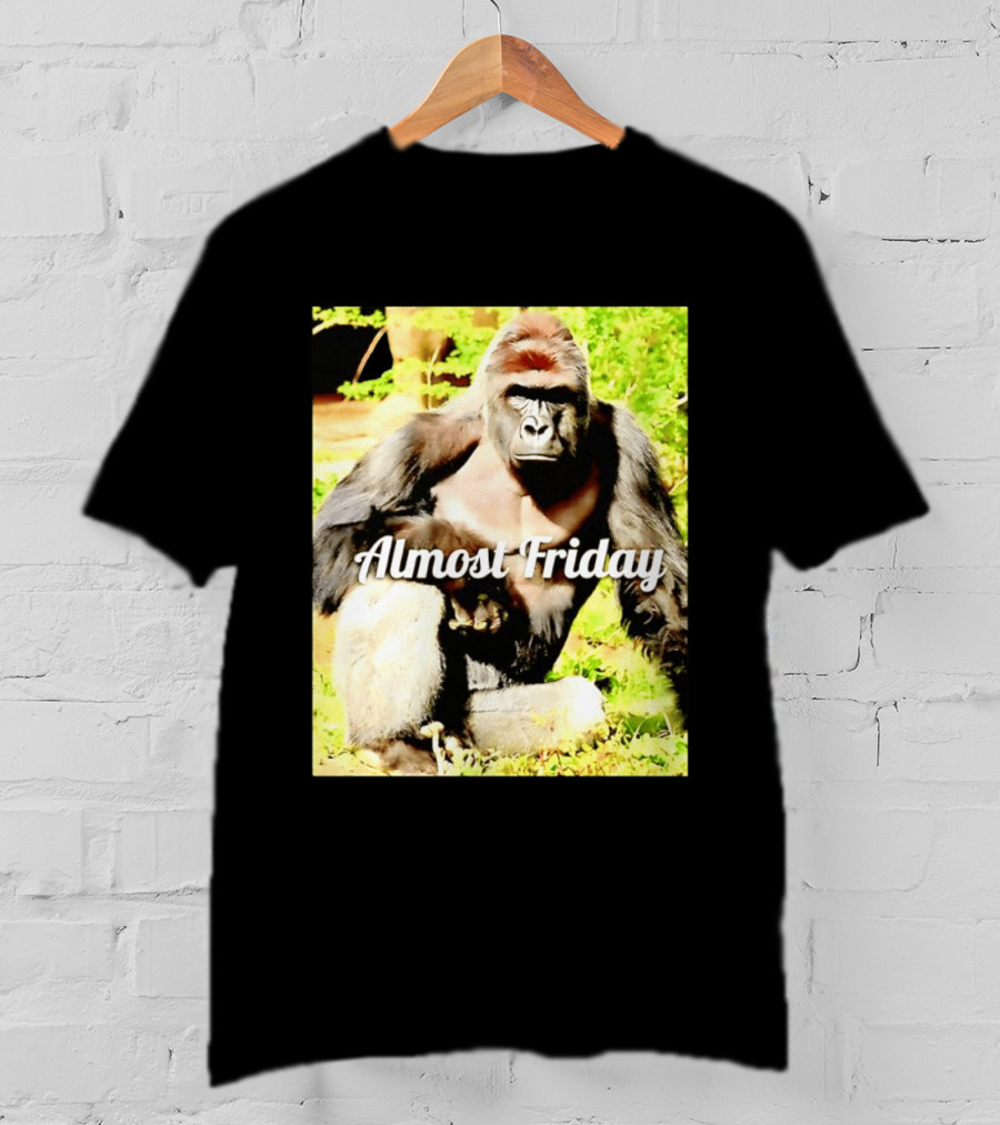 Almost Friday Gorilla Relaxing In Nature T-Shirt