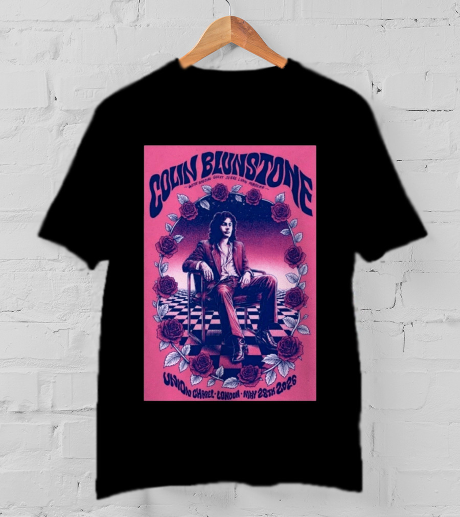 Colin Blunstone Union Chapel London May 28th 2026 With Special Guest Jesse Lynn Madera Roses And Stage Checkerboard T-Shirt