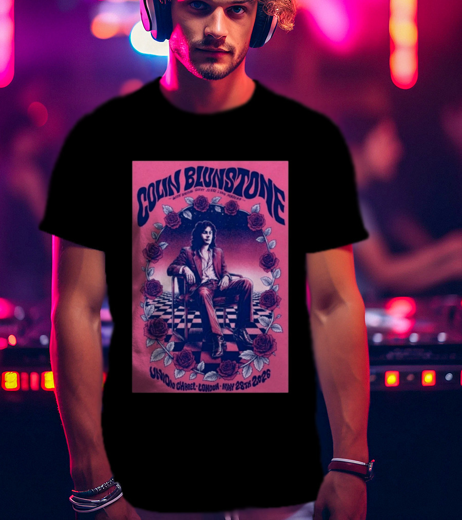 Colin Blunstone Union Chapel London May 28th 2026 With Special Guest Jesse Lynn Madera Roses And Stage Checkerboard T-Shirt