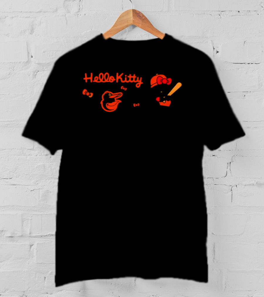 Hello Kitty Baltimore Orioles MLB Collaboration T-Shirt