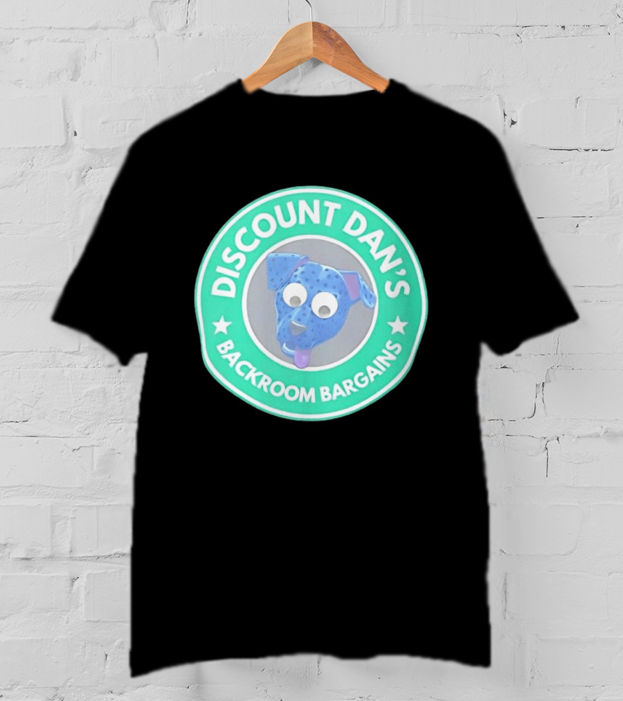 Discount Dan's Backroom Bargains Dog Face Circular T-Shirt
