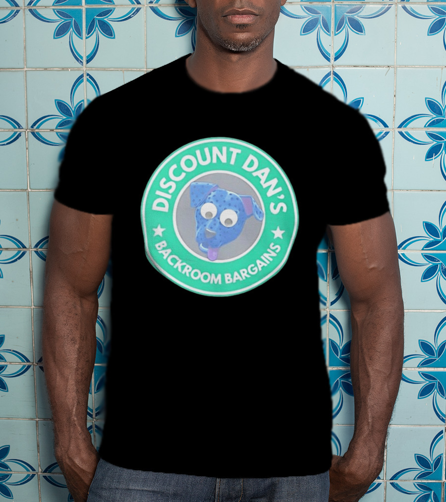 Discount Dan's Backroom Bargains Dog Face Circular T-Shirt