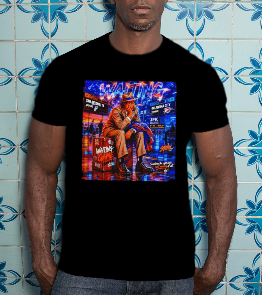 Waiting Game JFK Decisions San Antonio OKC Spurs Thunder T-Shirt