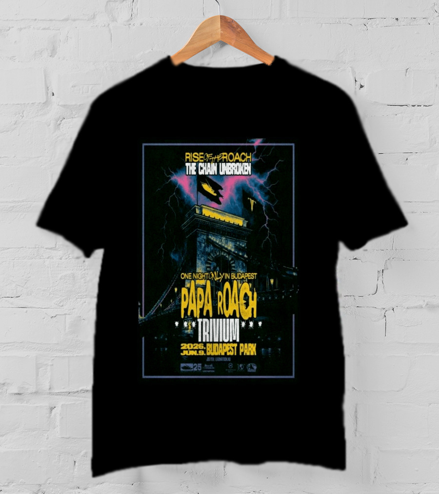 Papa Roach Trivium Live Budapest Park June 09 2026 The Chain Unbroken Concert T-Shirt