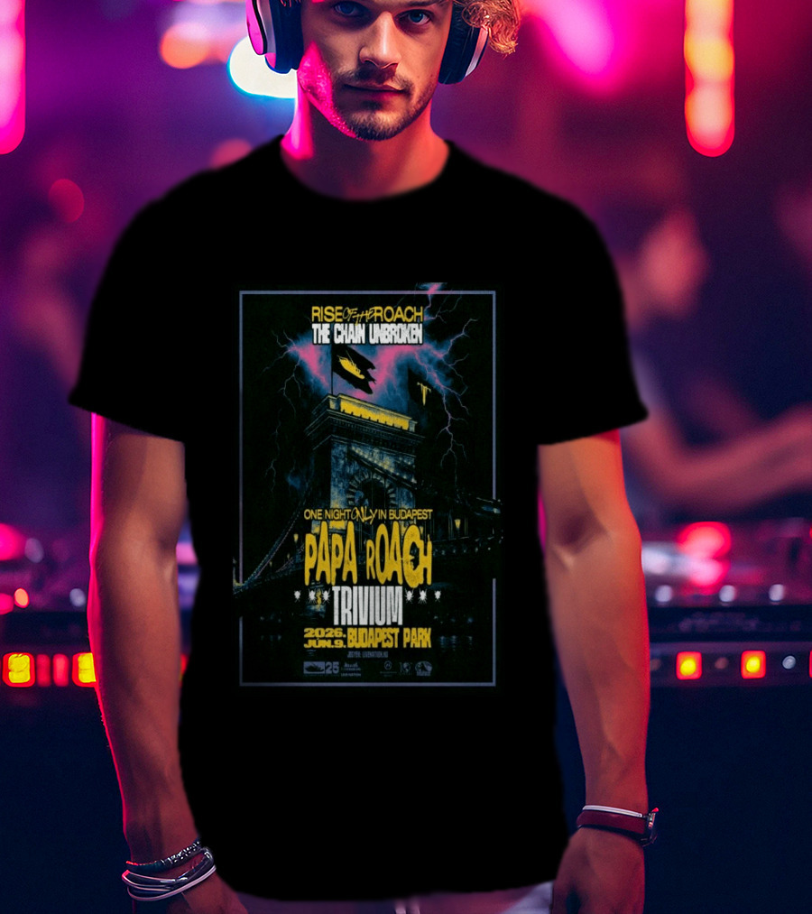 Papa Roach Trivium Live Budapest Park June 09 2026 The Chain Unbroken Concert T-Shirt
