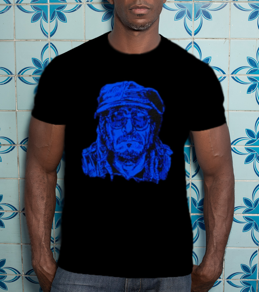 Keith Morris Blue Illustration Iconic Cap And Glasses T-Shirt