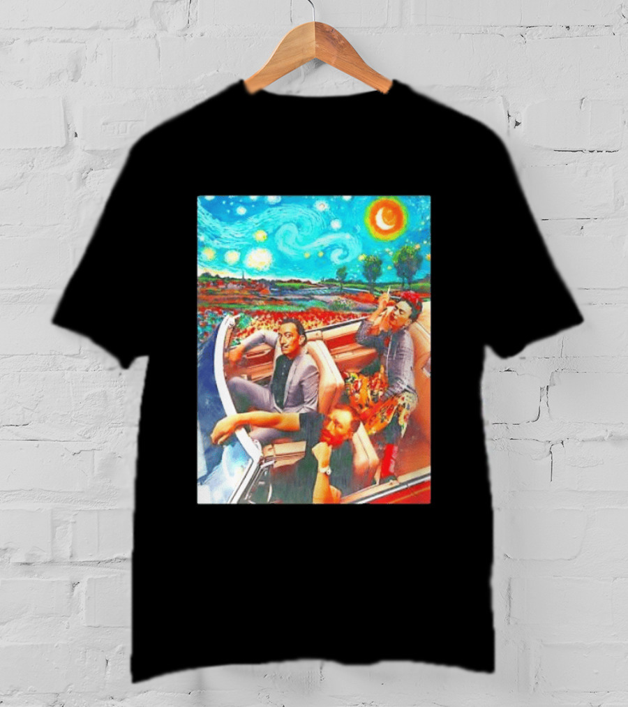 Salvador Dalí Frida Kahlo Vincent Van Gogh Starry Night Road Trip T-Shirt