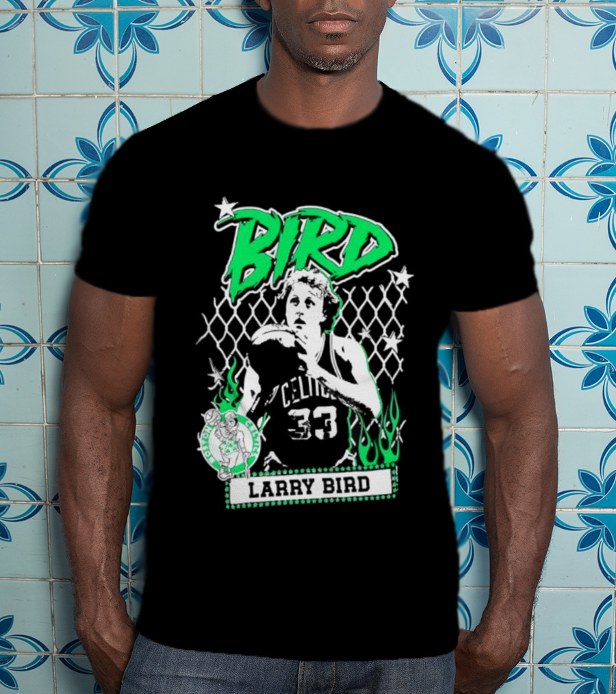 Boston Celtics Larry Bird NBA Player Number 33 T-Shirt
