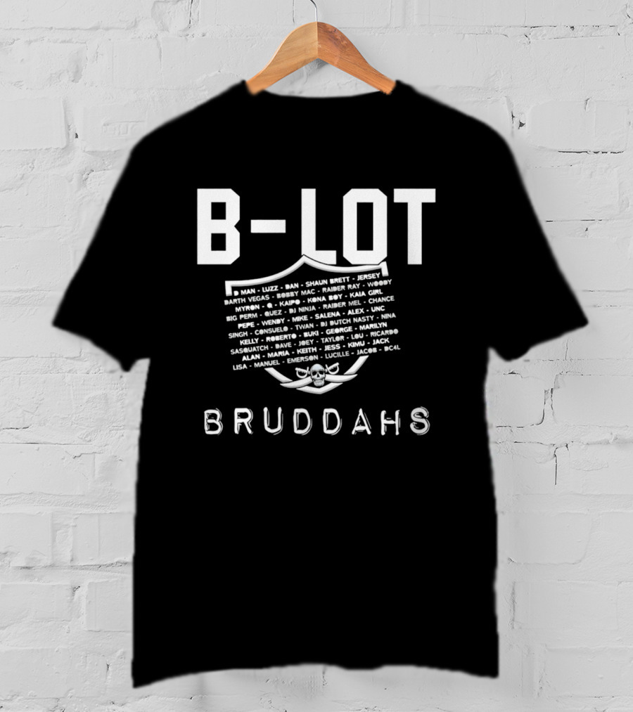 Las Vegas Raiders B Lot Bruddahs DJ Midas Sean Brett DJ Jersey Players Names T-Shirt
