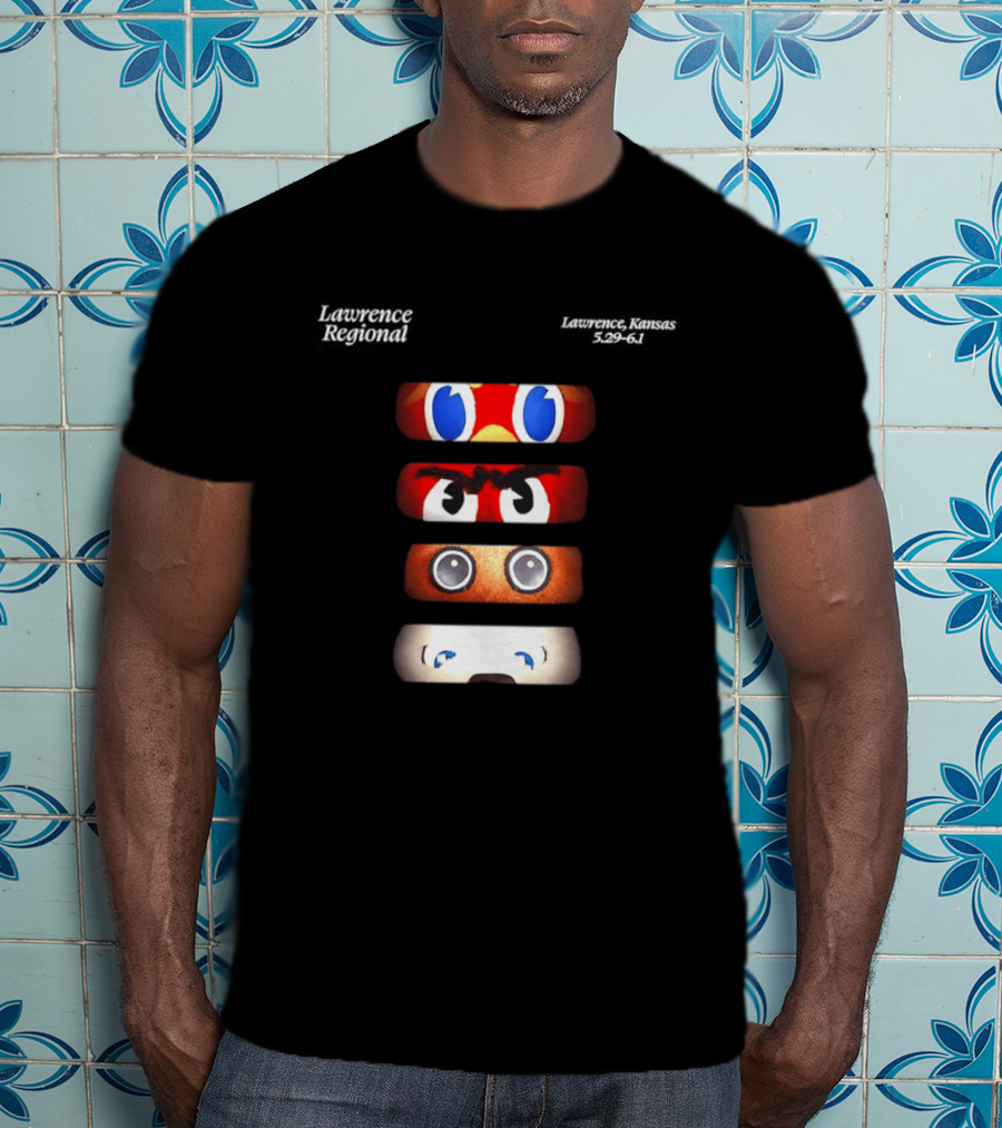 Lawrence Regional Kansas Cartoon Eyes Stack T-Shirt