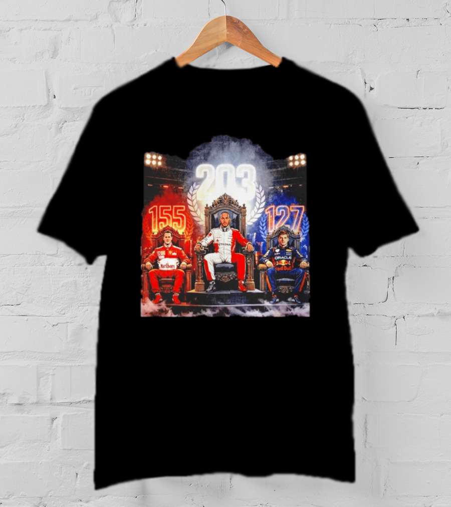 Michael Schumacher Lewis Hamilton Max Verstappen F1 155 203 127 Racing Legends T-Shirt