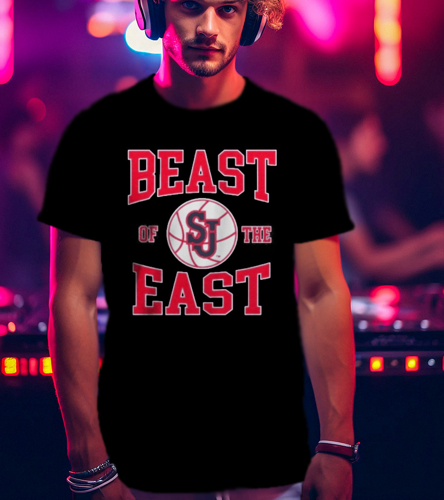 St. Johns Red Storm Beast Of The East Basketball SJ T-Shirt