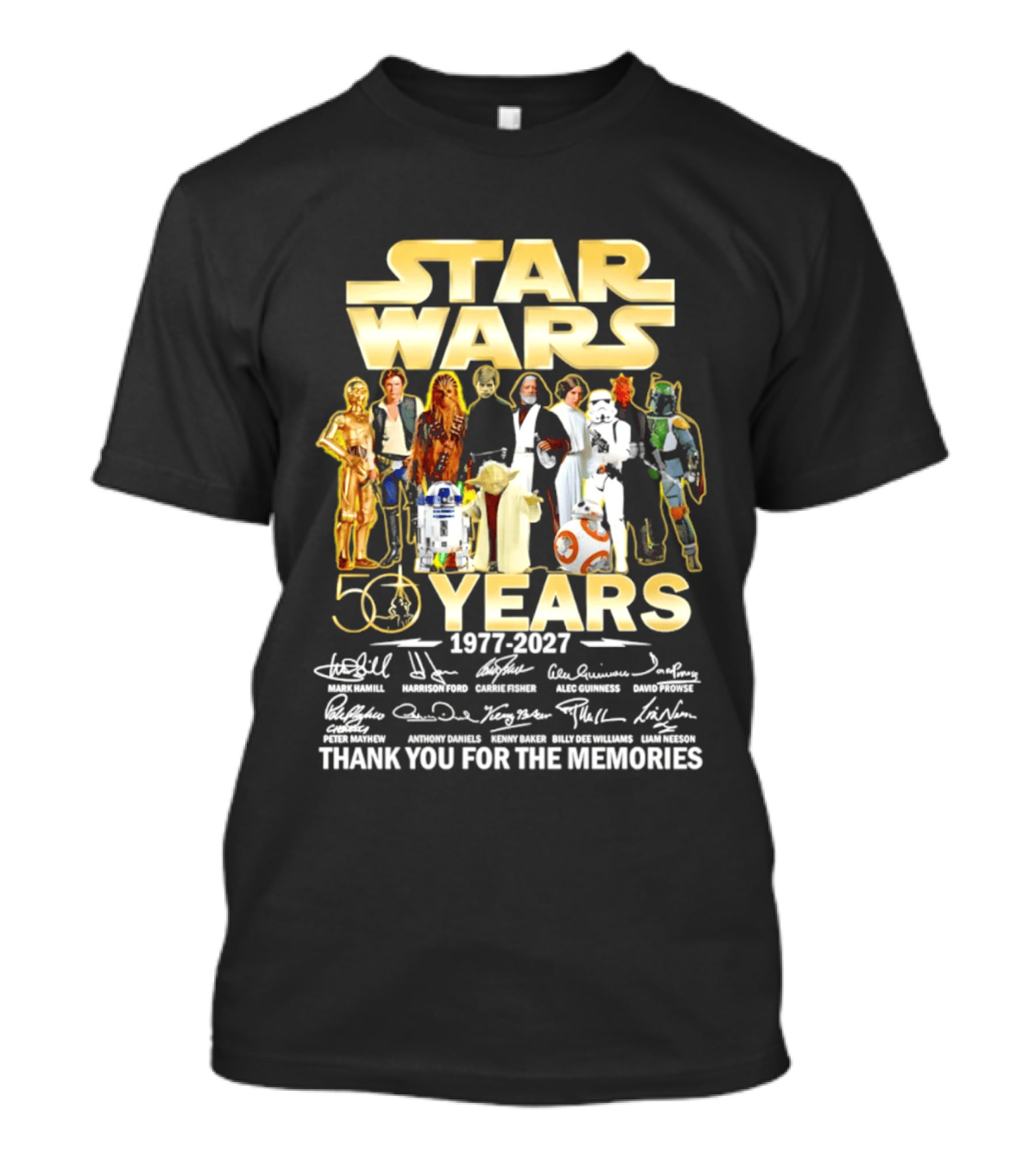 Star Wars 50 Years 1977 2027 Thank You For The Memories With Iconic Signatures T-Shirt