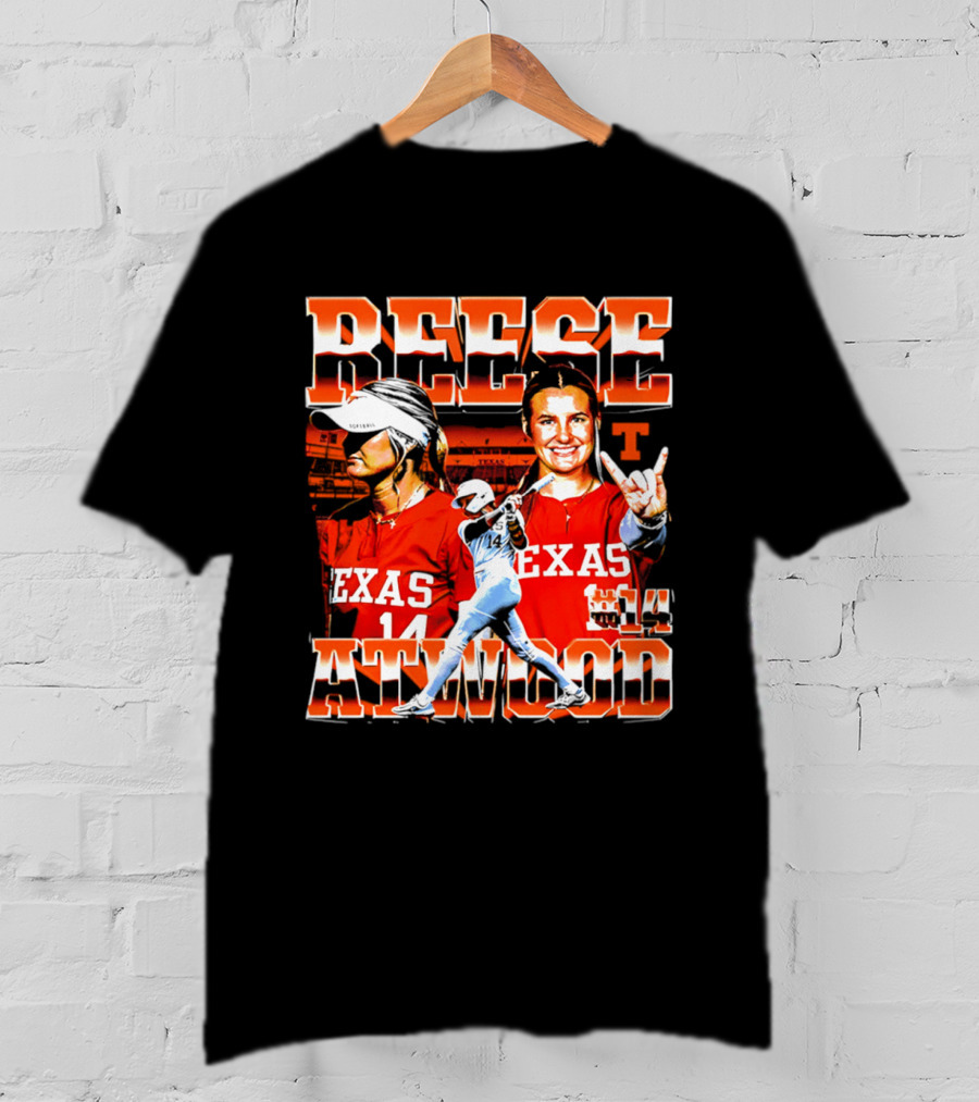 Texas Longhorns Softball Reese Atwood Player 14 Collage T-Shirt