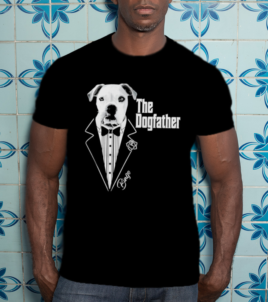 The Dogfather Bingo Tuxedo Bow Tie Rose Godfather Movie Pet Owner T-Shirt