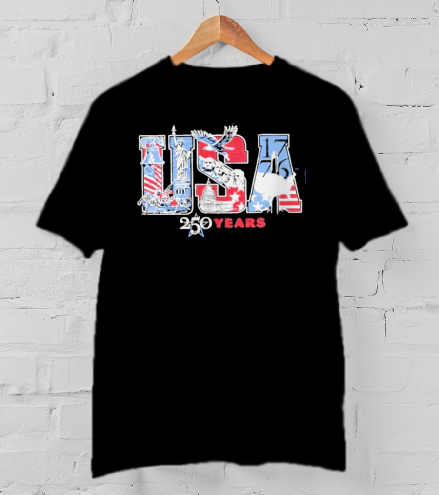 USA 250 Years 1776 2026 American Flag Liberty Eagle T-Shirt