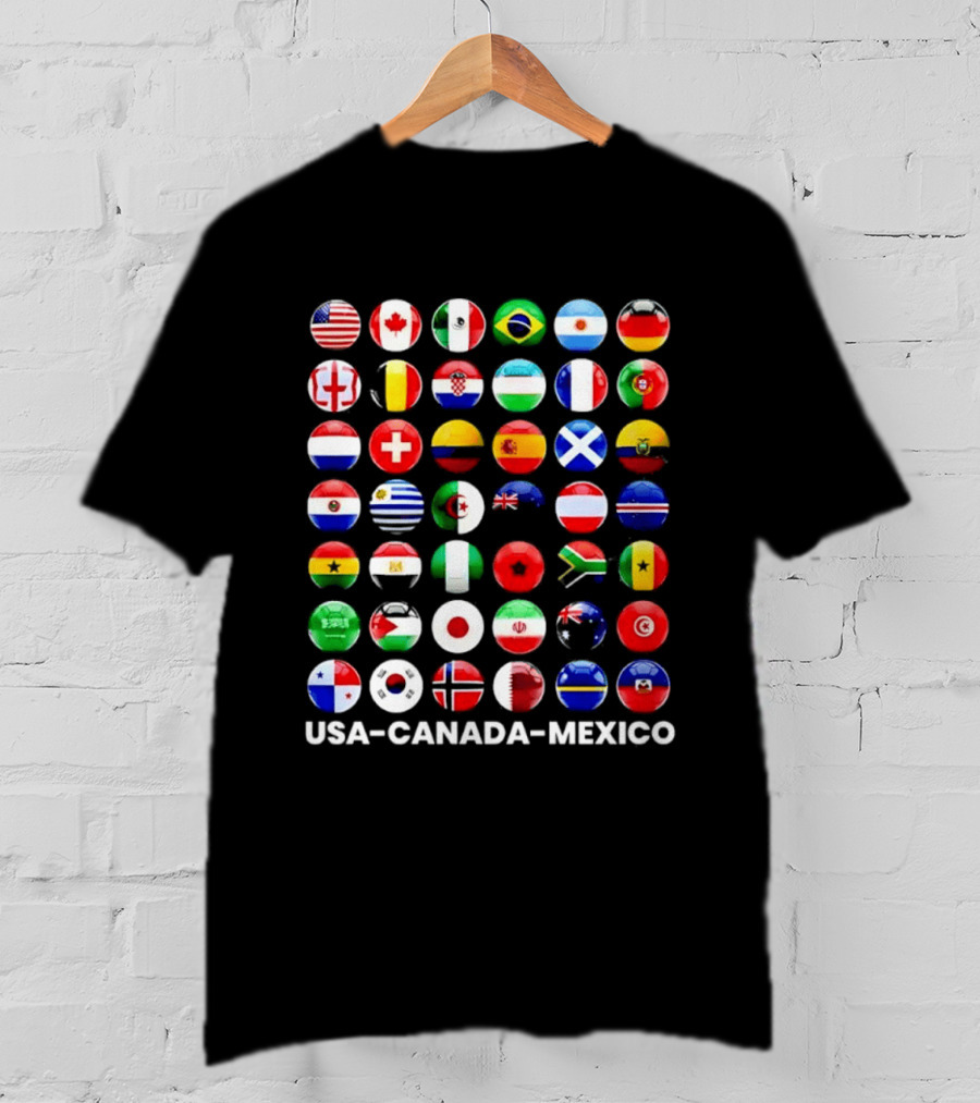 USA Canada Mexico Soccer Tournament All Country Flags United Nations Football Nations T-Shirt