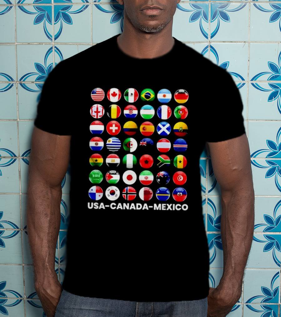 USA Canada Mexico Soccer Tournament All Country Flags United Nations Football Nations T-Shirt