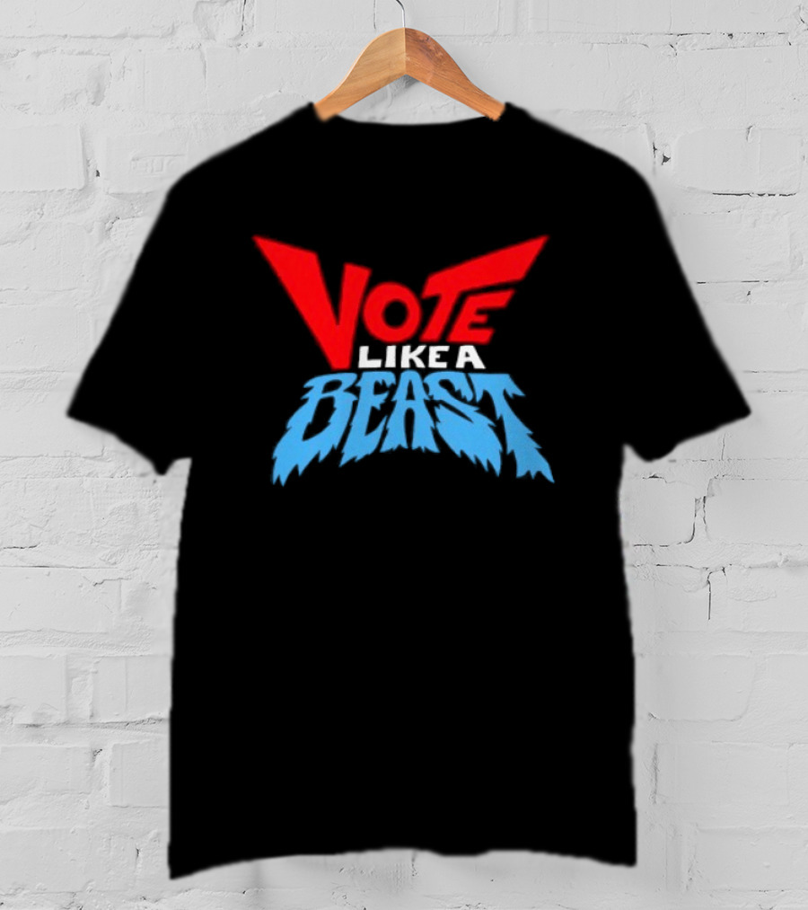 Vote Like A Beast Bold Red Blue T-Shirt
