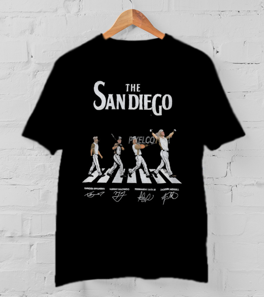 The San Diego Padres Xander Bogaerts Manny Machado Fernando Tatis Jr Jackson Merrill Abbey Road Baseball Players T-Shirt