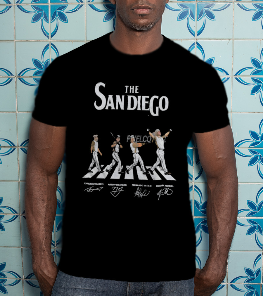 The San Diego Padres Xander Bogaerts Manny Machado Fernando Tatis Jr Jackson Merrill Abbey Road Baseball Players T-Shirt