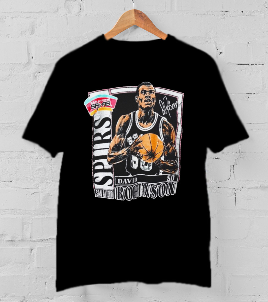 David Robinson San Antonio Spurs 50 Signature 90s Retro Basketball T-Shirt