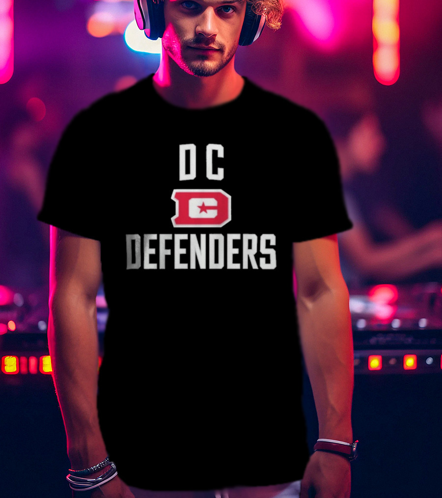 DC Defenders UFL Block Letter Red Star T-Shirt