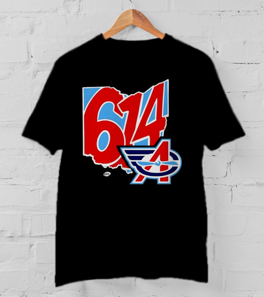Arlington Renegades Ohio 614 United Football League State Map T-Shirt