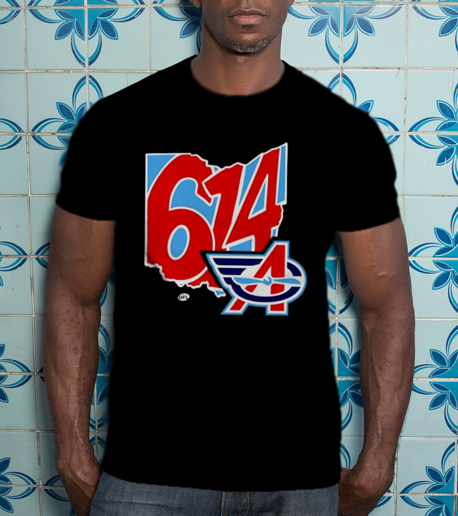 Arlington Renegades Ohio 614 United Football League State Map T-Shirt
