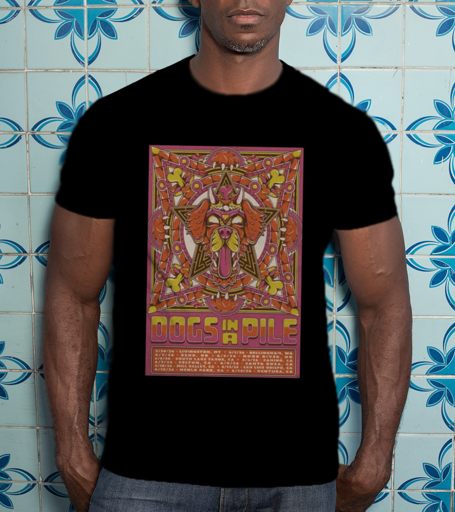Dogs In A Pile West Coast 2026 Tour Dates And Locations T-Shirt