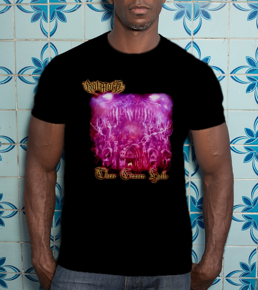 Balmorth These Graven Halls Gothic Purple Cathedral Fantasy T-Shirt