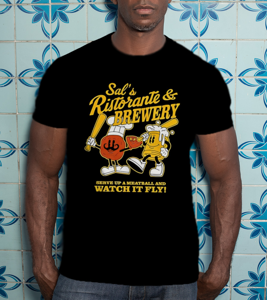 Baseball Sal’s Ristorante Brewery Serve Up A Meatball And It Fly T-Shirt