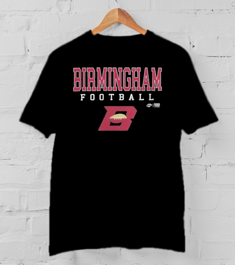Birmingham Football Stallions UFL Letter B Football Icon Red T-Shirt