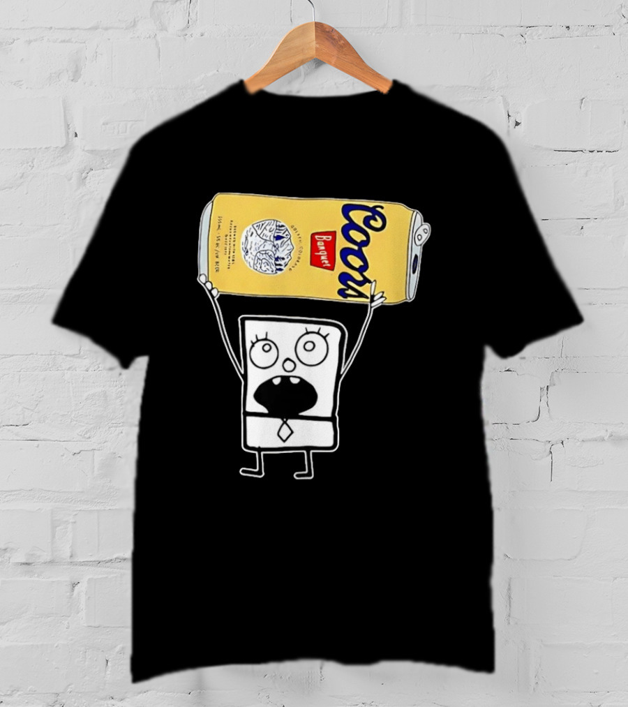 Coors Banquet Blocky Comic 355mL 5 Alc Vol Golden Colorado ESTD 1873 Refreshing T-Shirt