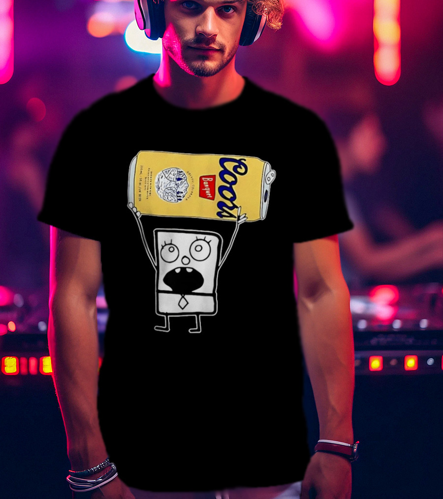 Coors Banquet Blocky Comic 355mL 5 Alc Vol Golden Colorado ESTD 1873 Refreshing T-Shirt