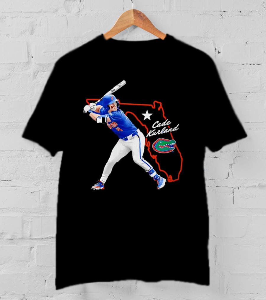 Cade Kurland Florida Gators Men's College Baseball NCAA Florida Outline Star Gators T-Shirt