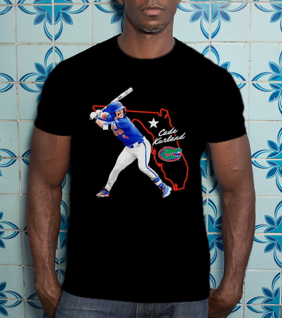 Cade Kurland Florida Gators Men's College Baseball NCAA Florida Outline Star Gators T-Shirt
