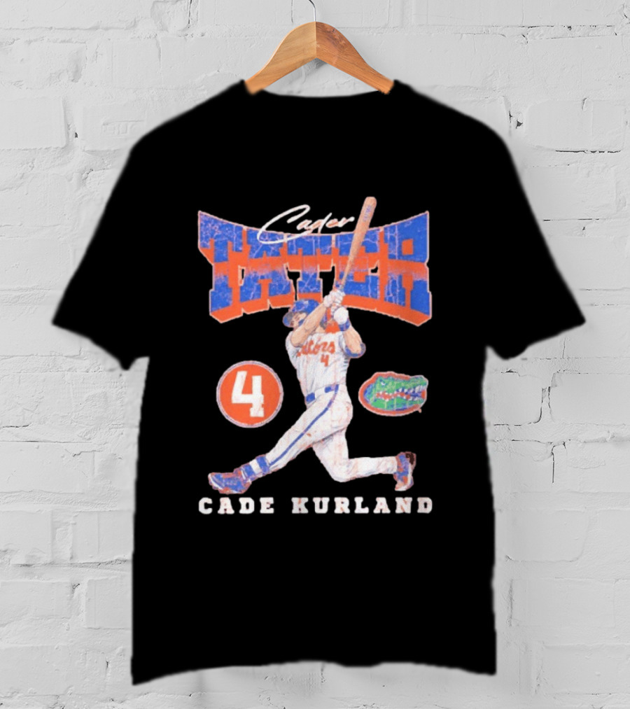 Cader Tater Florida Gators Cade Kurland Number 4 Baseball T-Shirt