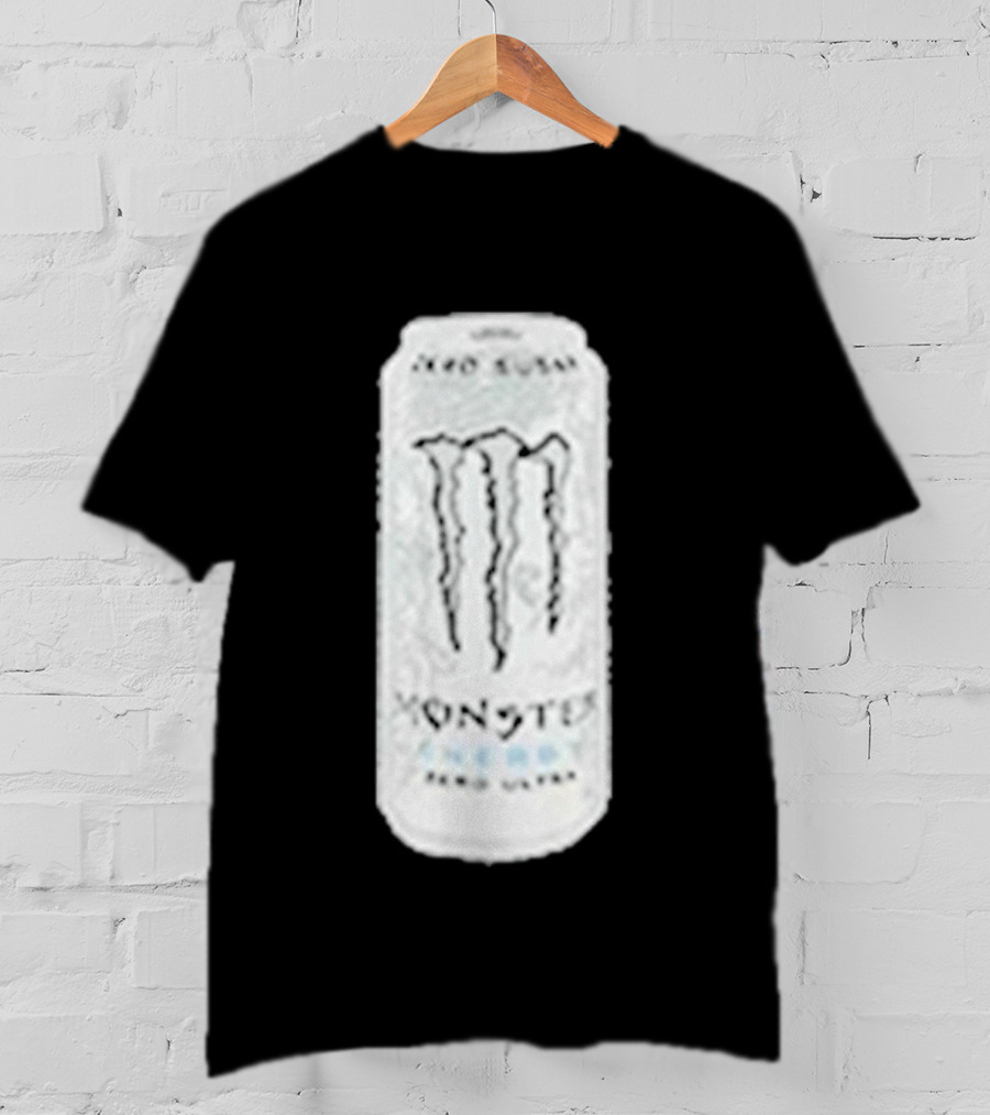 Monster Energy Zero Sugar White Can Patch T-Shirt