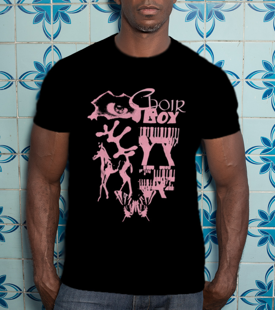 Choir Boy Collage Pink Abstract Elements And Animal Figures T-Shirt